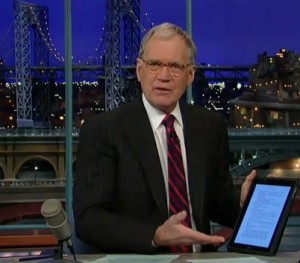 David letterman vs. the iPad and Kindle
